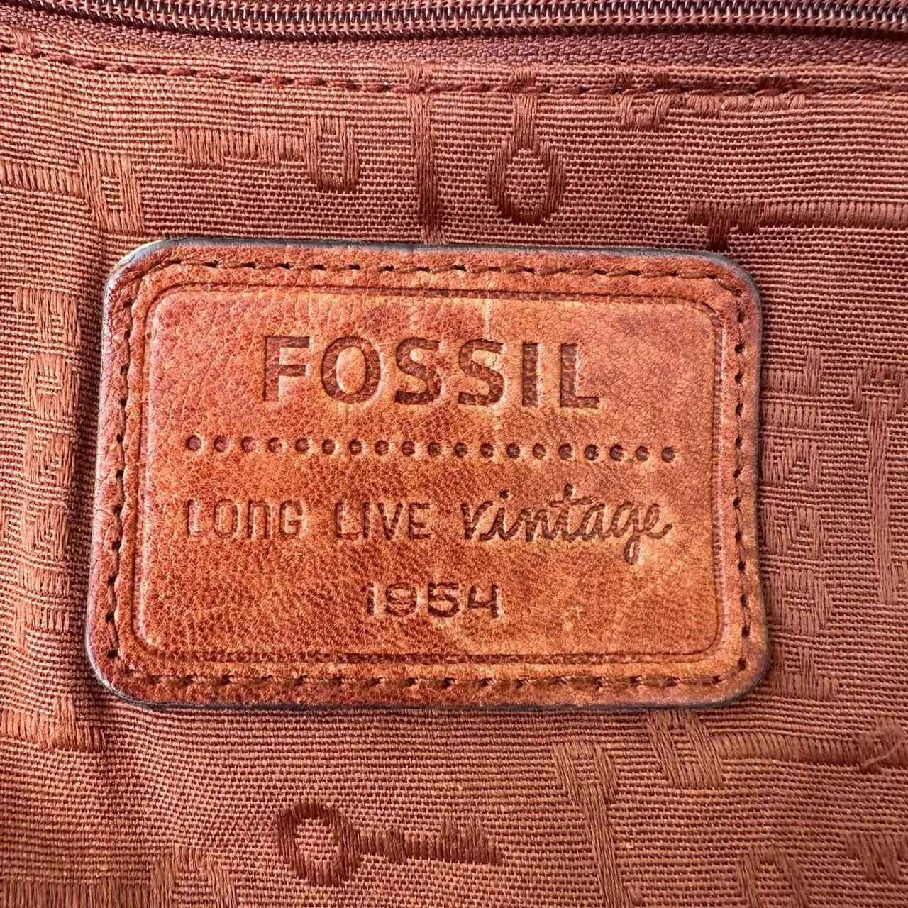Vintage Fossil Brown Leather Crossbody Satchel, photo 8 of 8