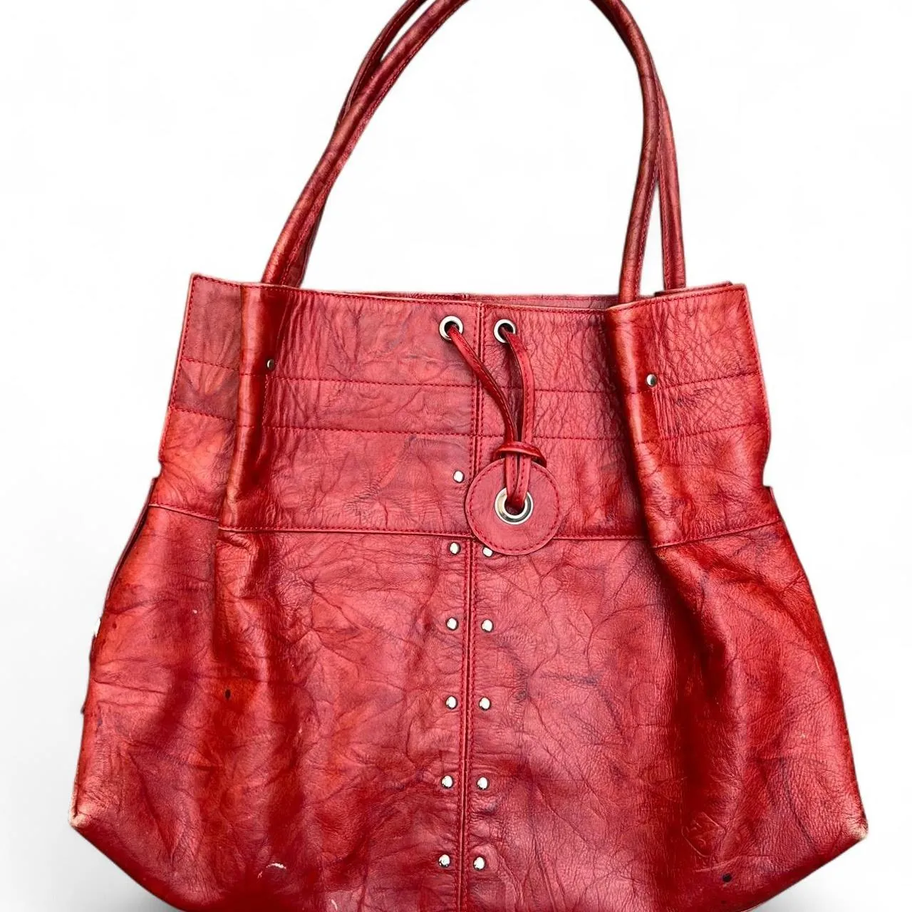 Piel & Arte Sustainable Red Leather Shoulder Bag, photo 1 of 5