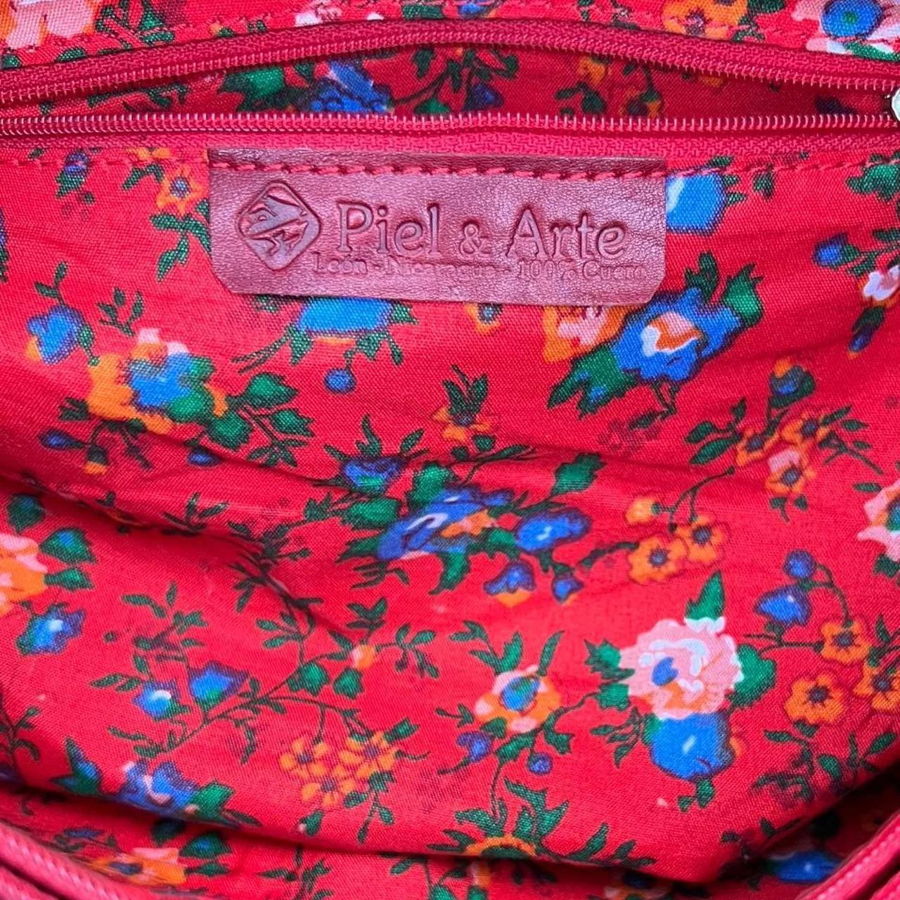 Piel & Arte Sustainable Red Leather Shoulder Bag, photo 5 of 5