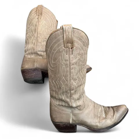 Dan Post Cream Western Cowboy Boots
