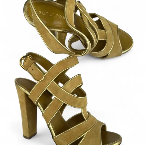 Vintage Sergio Rossi Gold Strappy Sandals