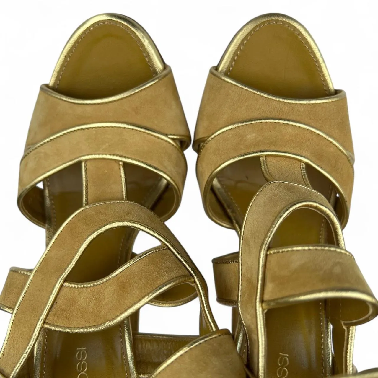 Vintage Sergio Rossi Gold Strappy Sandals, photo 3 of 5