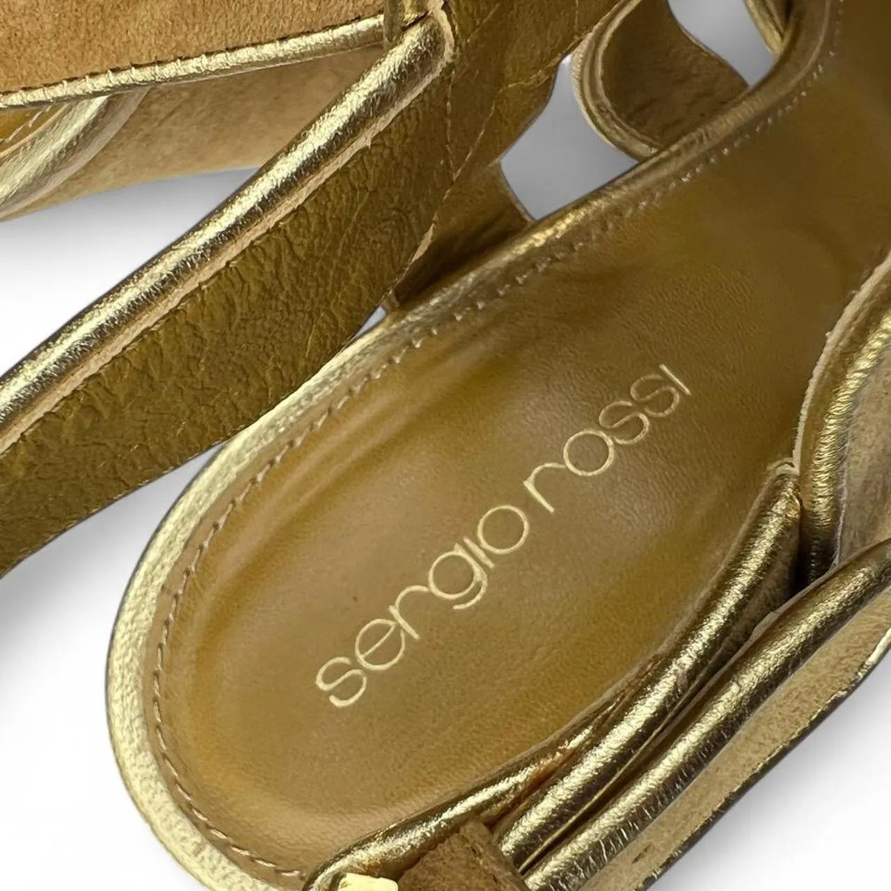 Vintage Sergio Rossi Gold Strappy Sandals, photo 4 of 5