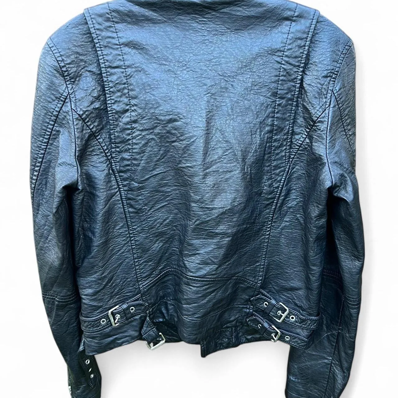 American Eagle Black Leather Moto Jacket, photo 3 of 4