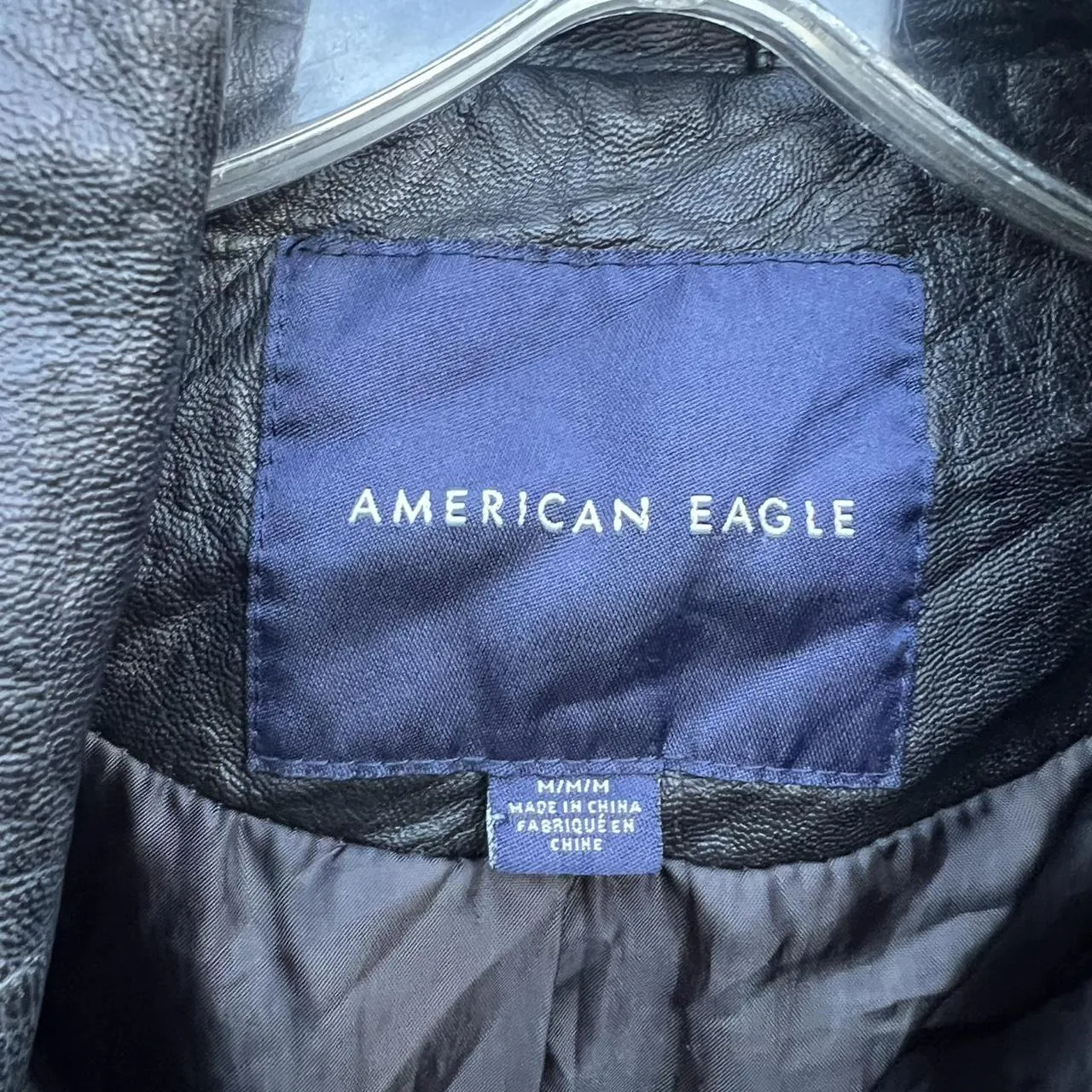 American Eagle Black Leather Moto Jacket, photo 4 of 4
