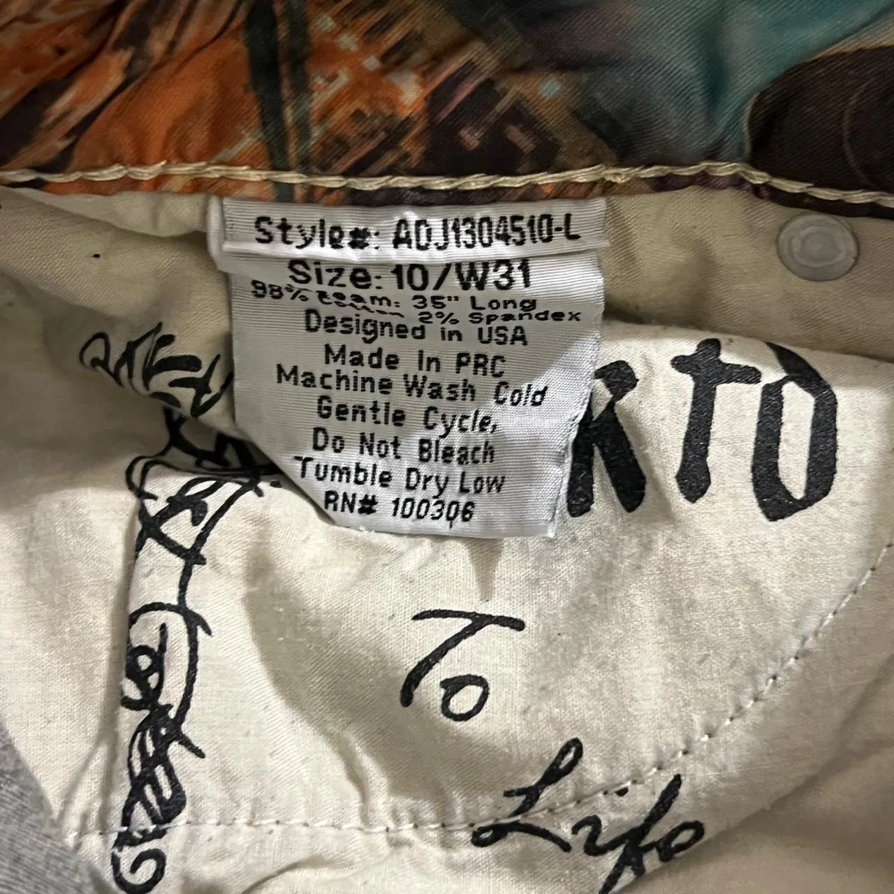 Adiktd Dark Wash Denim Embroidered Shorts, photo 6 of 6