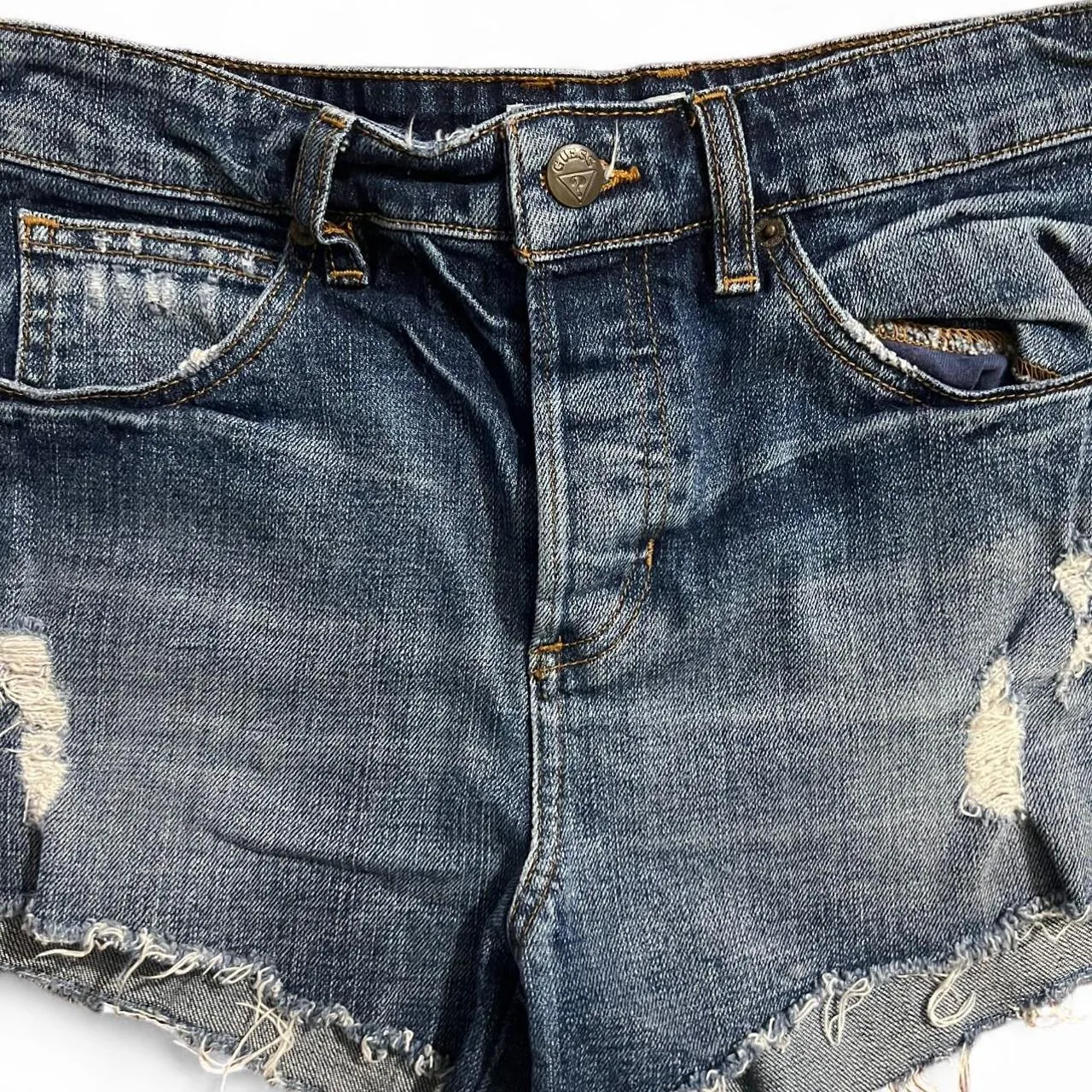 Vintage Guess Distressed Denim Shorts, photo 3 of 5