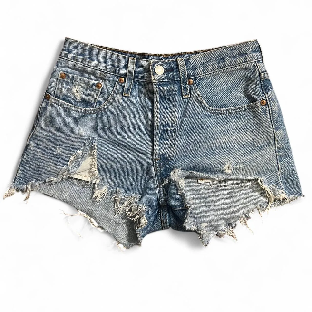 Levi’s 501 Red Tag Blue Denim Shorts, photo 1 of 4