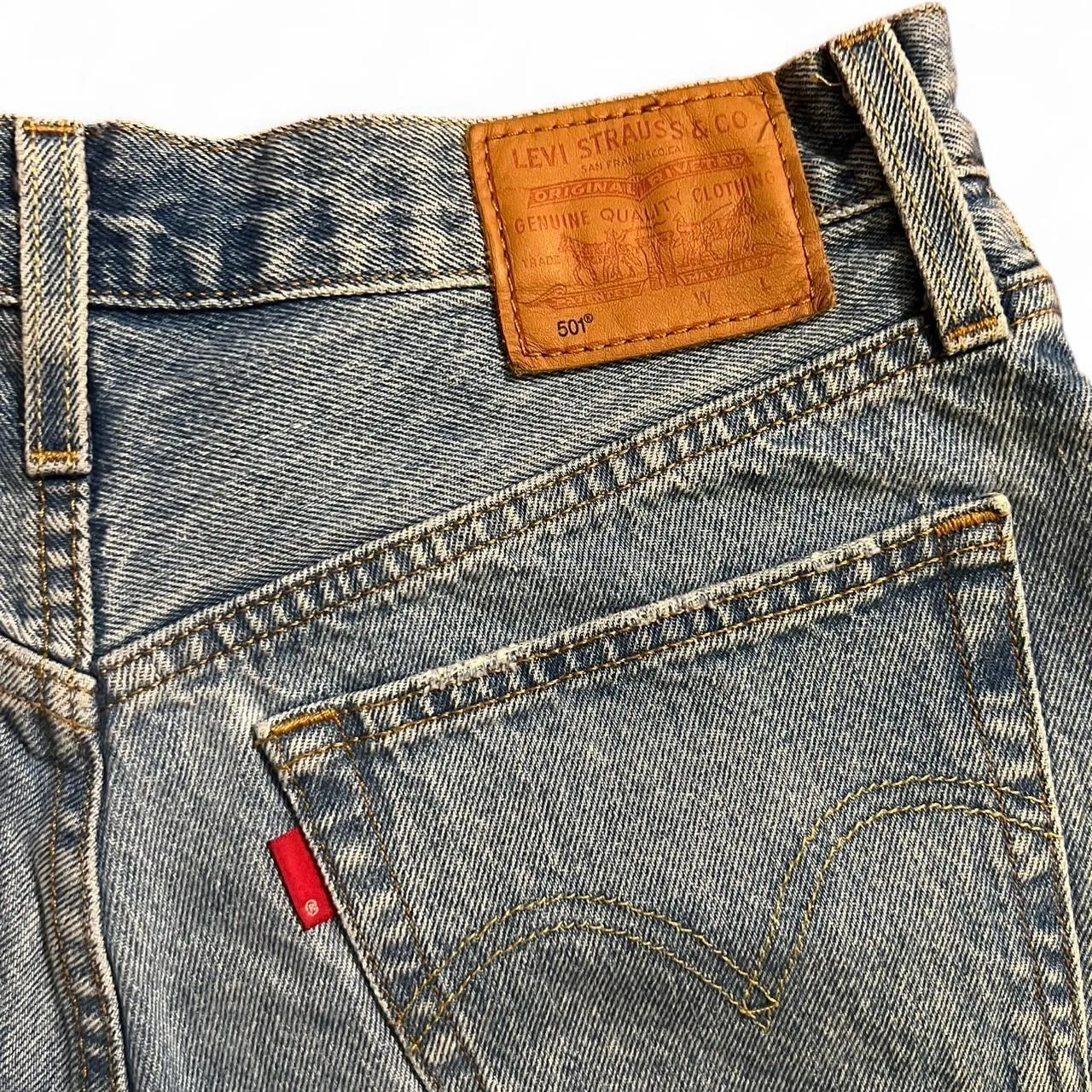 Levi’s 501 Red Tag Blue Denim Shorts, photo 4 of 4