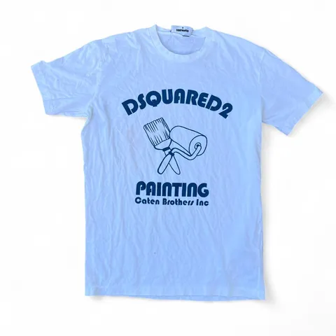 Dsquared2 White Painting Cool T-Shirt