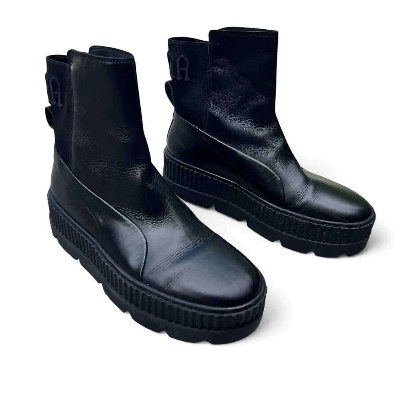 Black Puma Fenty Leather Platform Chelsea Booties, photo 1 of 5