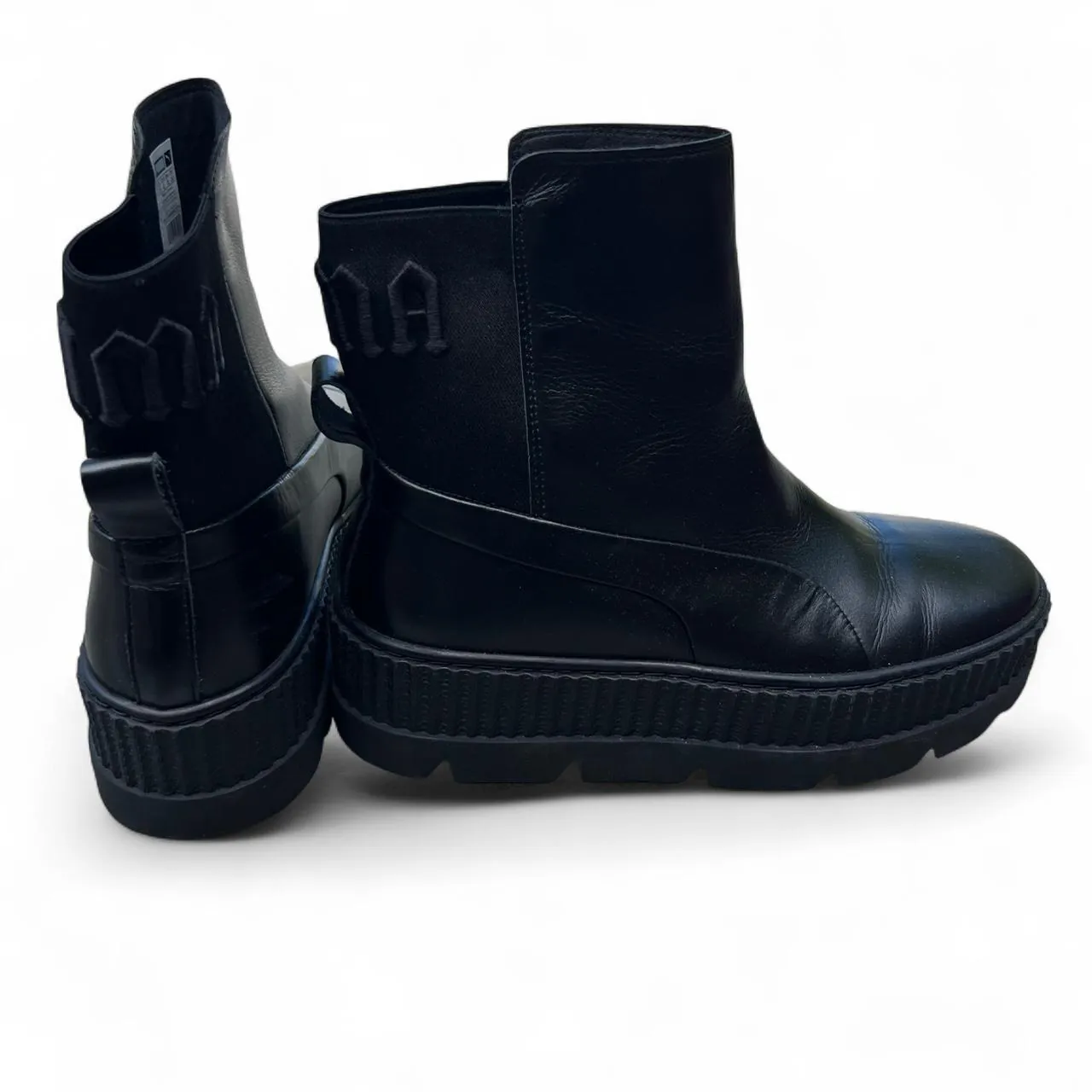 Black Puma Fenty Leather Platform Chelsea Booties, photo 3 of 5