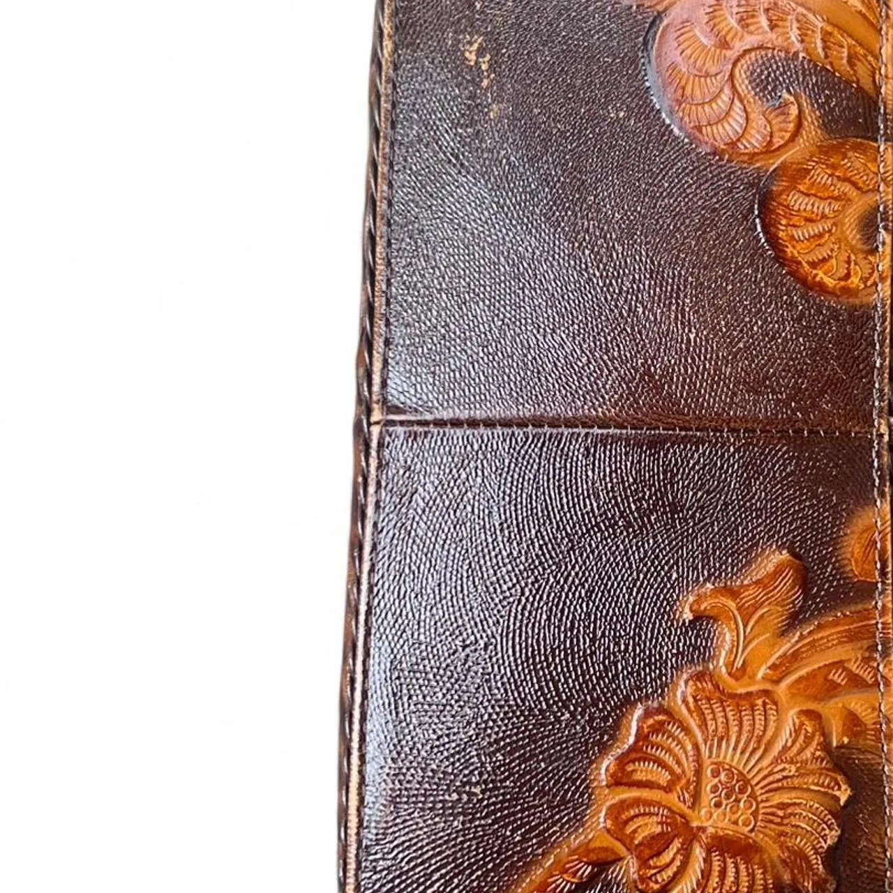 Rare Vintage Manolo Blahnik Brown Leather Embossed Shoulder Bag, photo 6 of 8