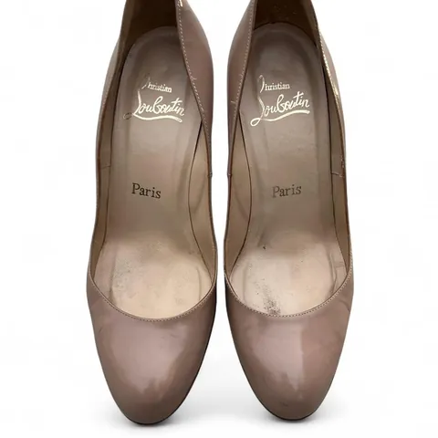 Christian Louboutin Simple Nude Patent Leather Pumps