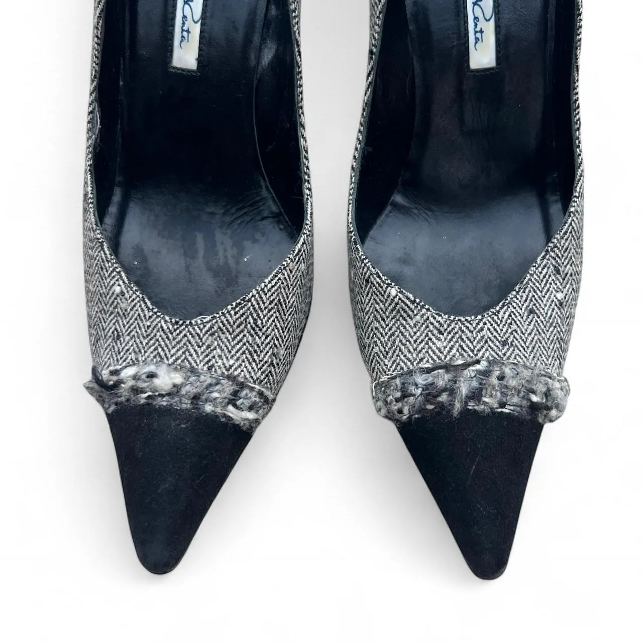 Vintage Oscar de la Renta Colorblock Pattern Pumps, photo 2 of 4