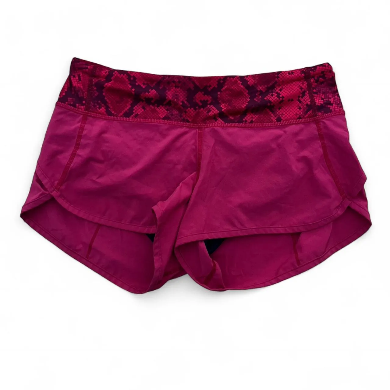 Lululemon Red Snake Print Speed Mini Shorts, photo 1 of 5