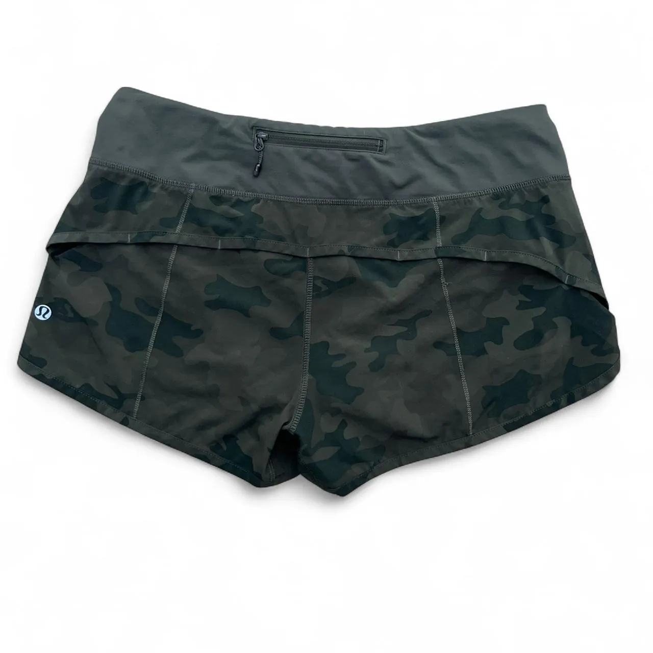 Lululemon Green Camo Speed Up Shorts, photo 3 of 5