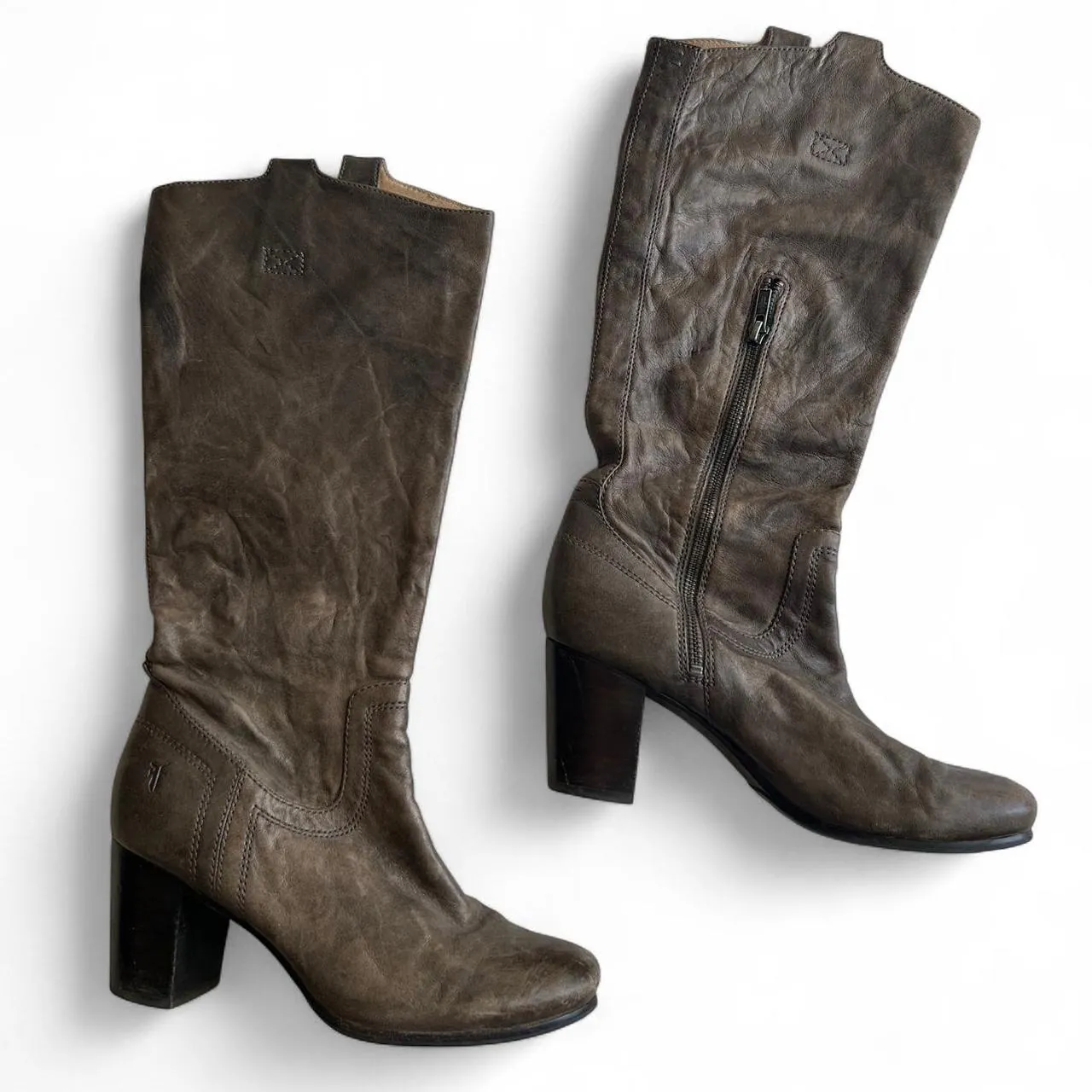 Vintage Frye Carson Distressed Knee High Boots, photo 1 of 6