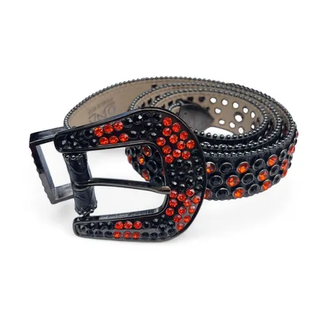 DNA Premium Wear Black and Orange Rhinestone Belt
