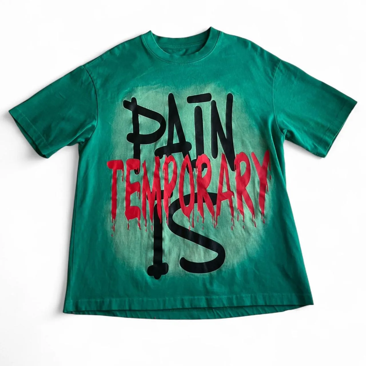 Rare Green “Pain is Temporary” Streetwear Tee, photo 1 of 6