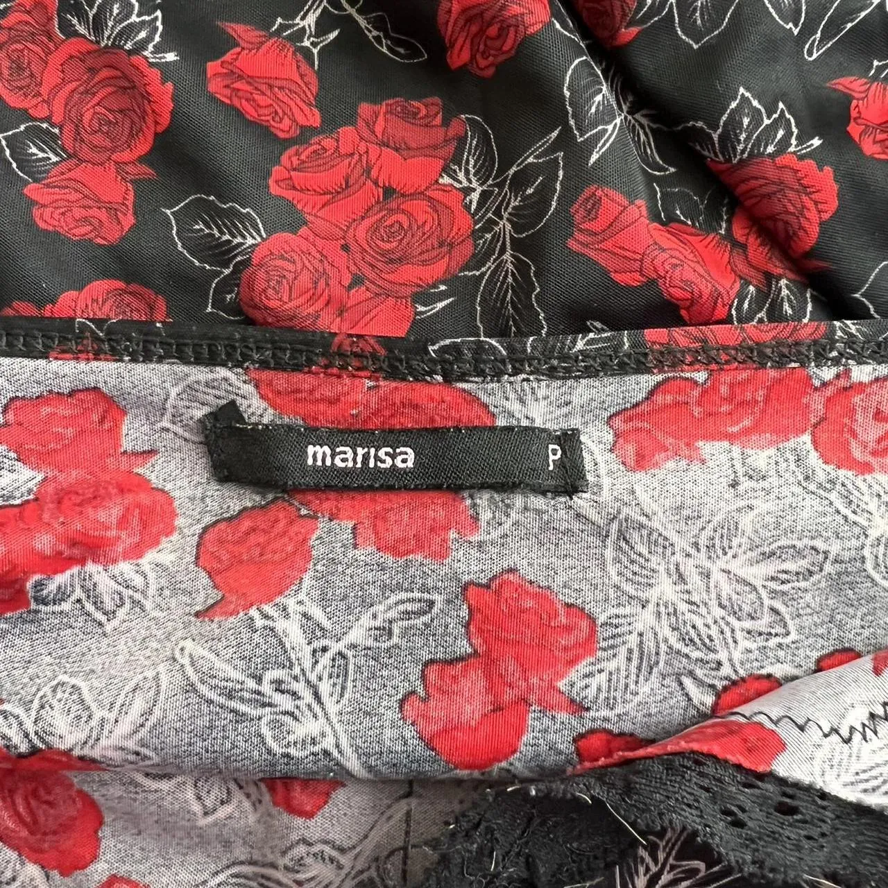 Vintage Marisa Red Floral Babydoll Slip Dress, photo 4 of 4