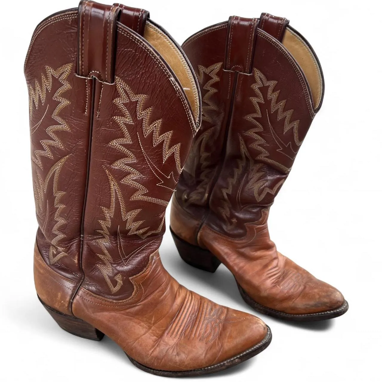 Vintage Justin Brown Leather Western Cowboy Boots, photo 1 of 4