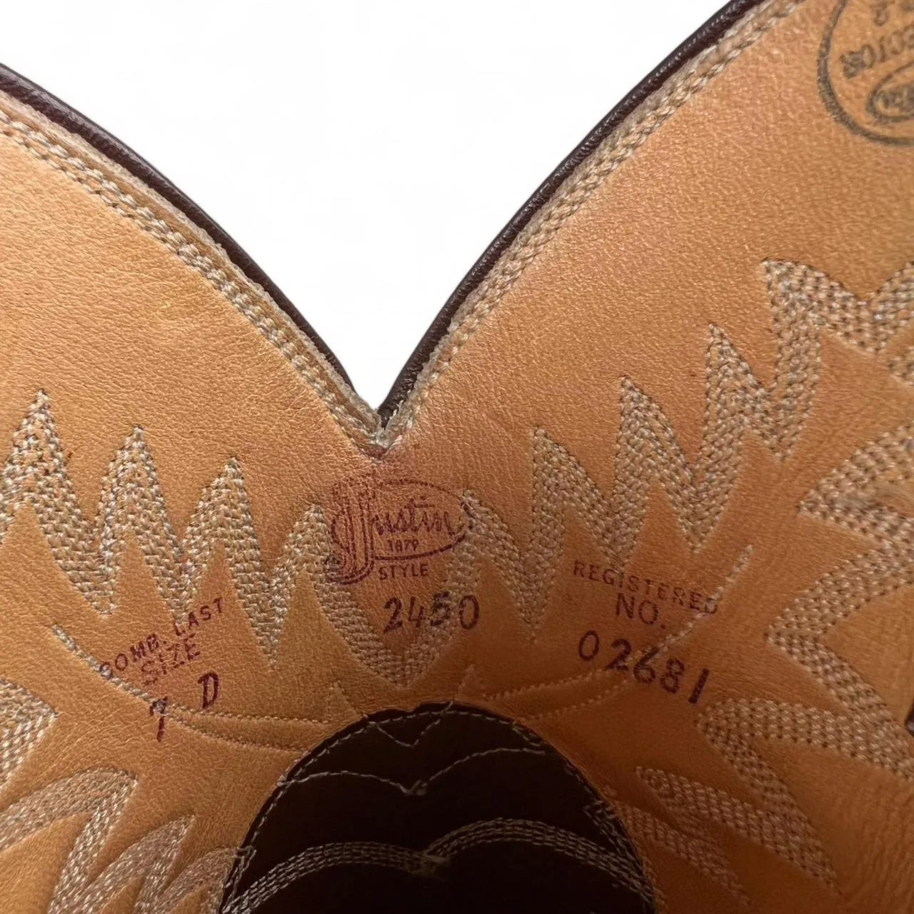 Vintage Justin Brown Leather Western Cowboy Boots, photo 4 of 4