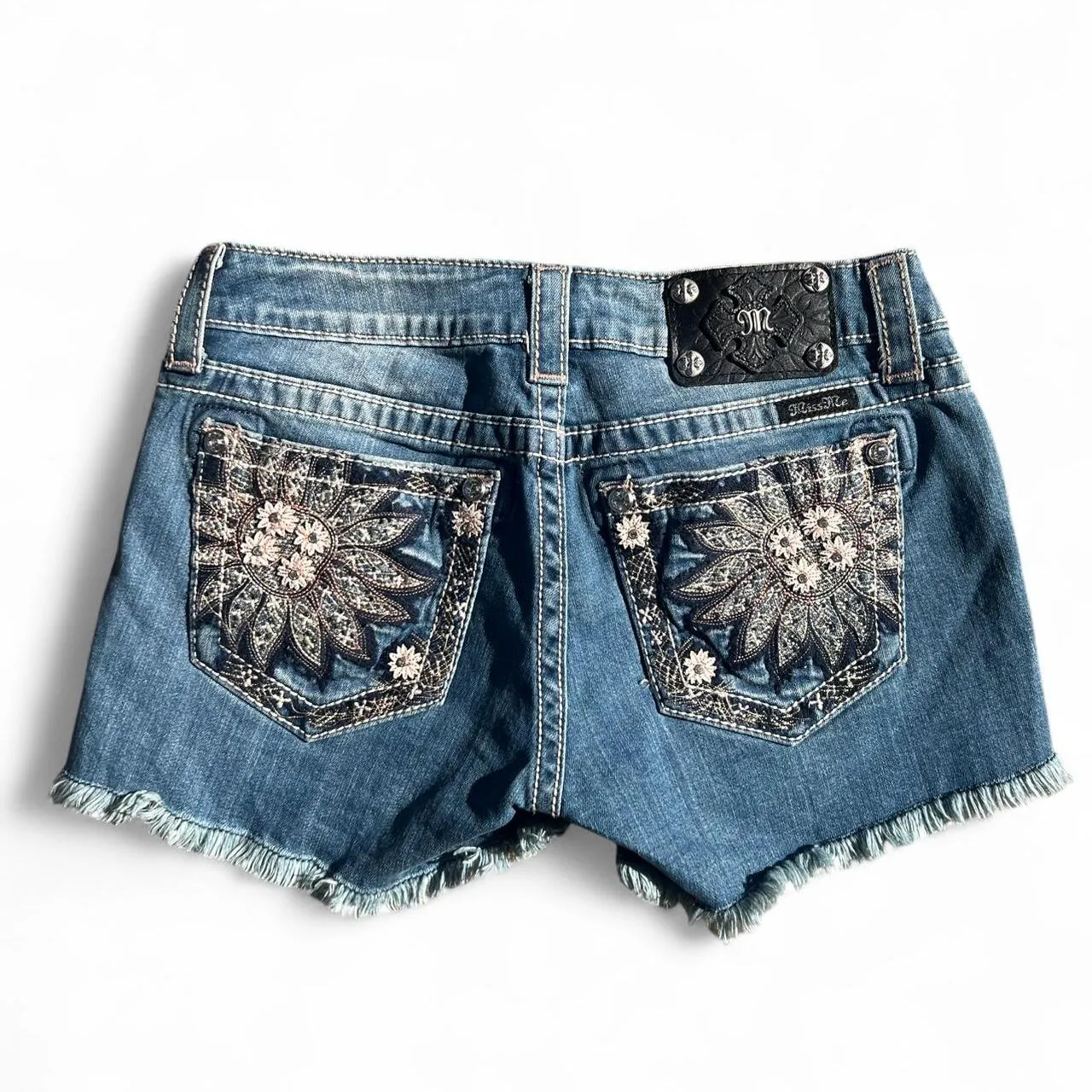 Vintage Miss Me Mason Crystal Sunflower Jean Shorts, photo 1 of 5