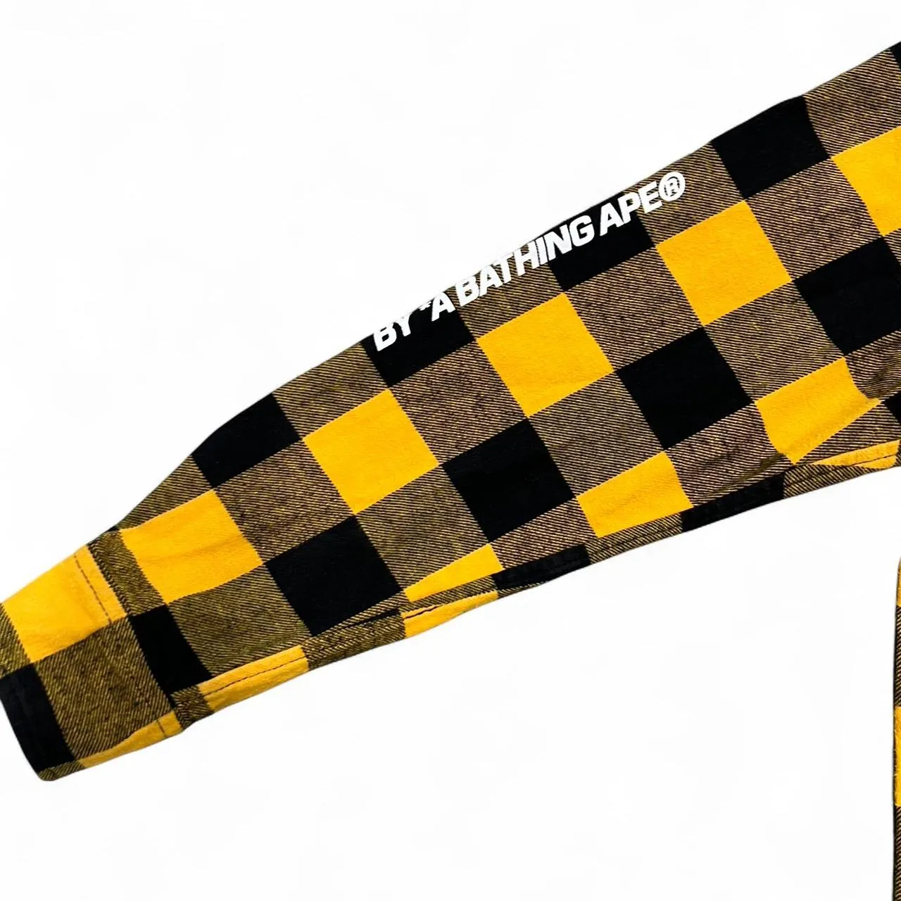Rare AAPE by A Bathing Ape Yellow Hooded Flannel Shirt, photo 4 of 8