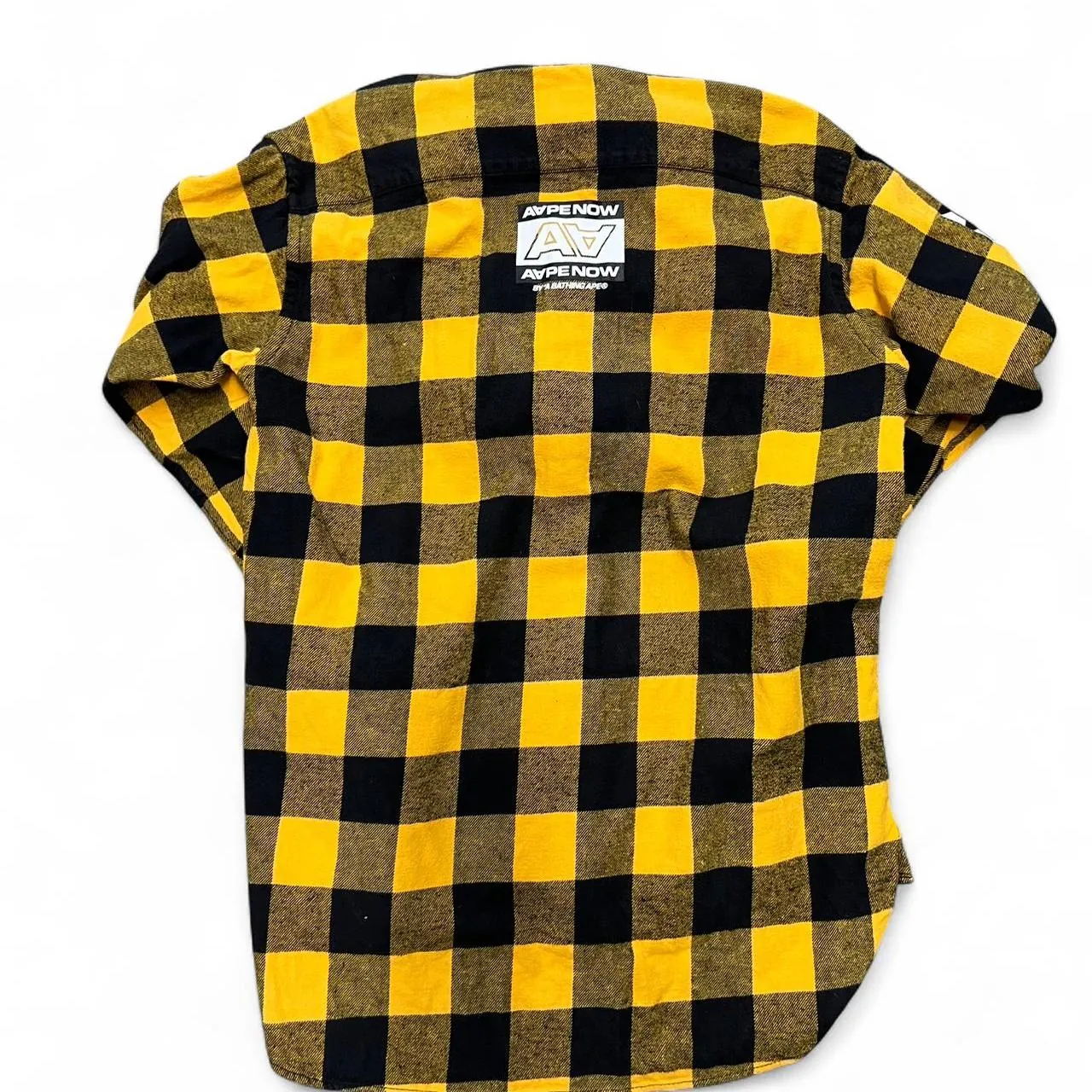 Rare AAPE by A Bathing Ape Yellow Hooded Flannel Shirt, photo 8 of 8