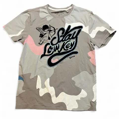 Streetwear Black Keys - Stay Low Key Grey Camo Tee