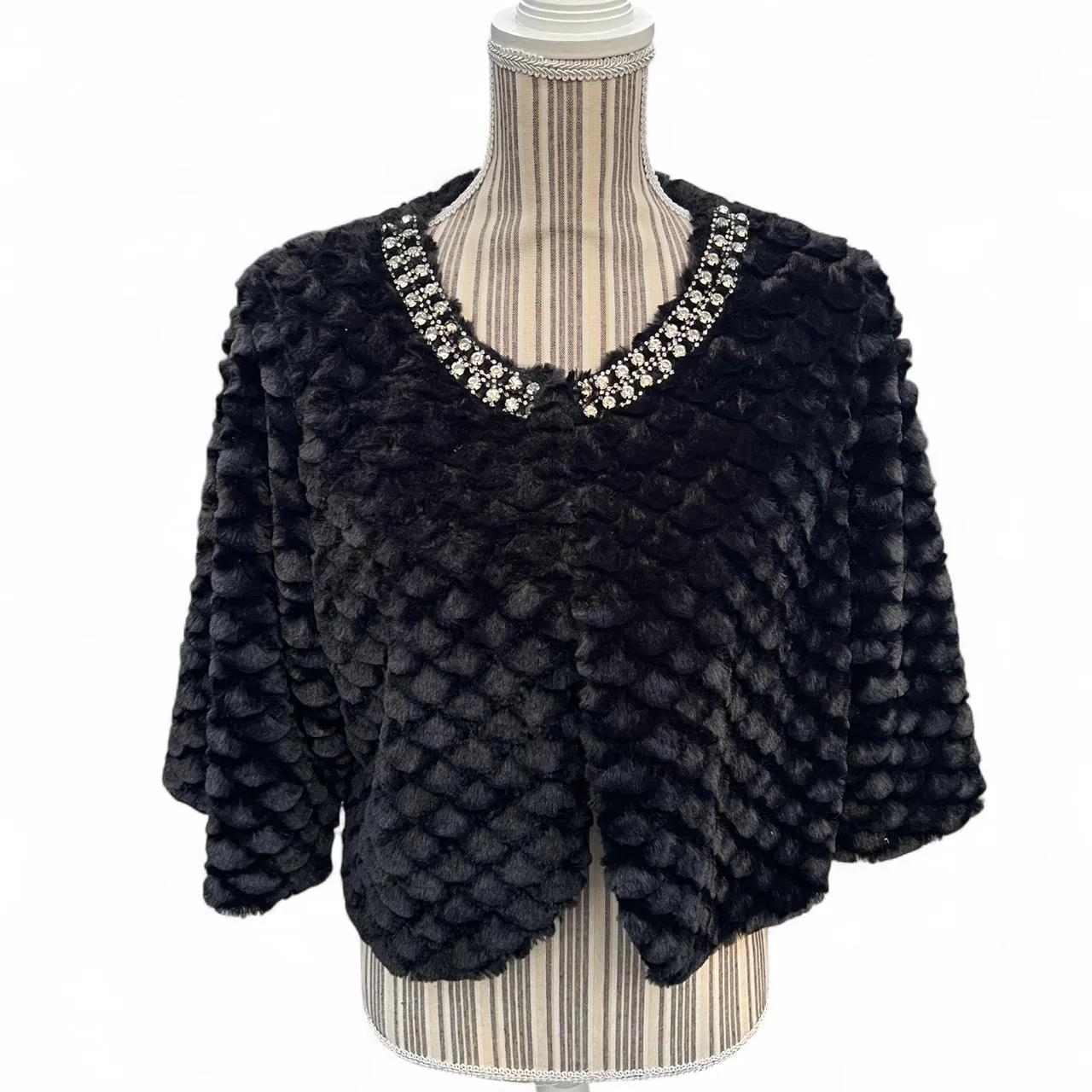 Vintage Haani Faux Fur Shrug Cape Jacket, photo 1 of 5