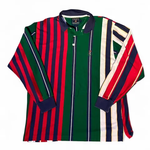 Vintage 90s Chaps Ralph Lauren Faded Striped Rugby Polo