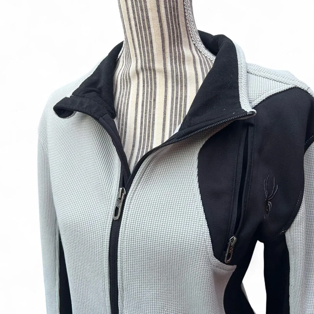Spyder Grey Fleece Textured Hiking Jacket, photo 2 of 6