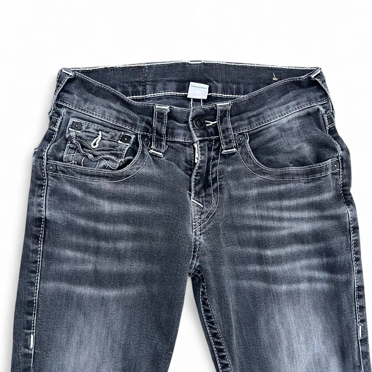 Vintage True Religion Distressed Black Denim Jeans, photo 3 of 5