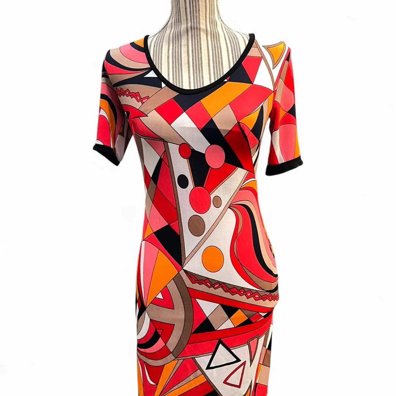 Rare Vintage Oscar G. Pucci Geometric Print Dress, photo 1 of 5