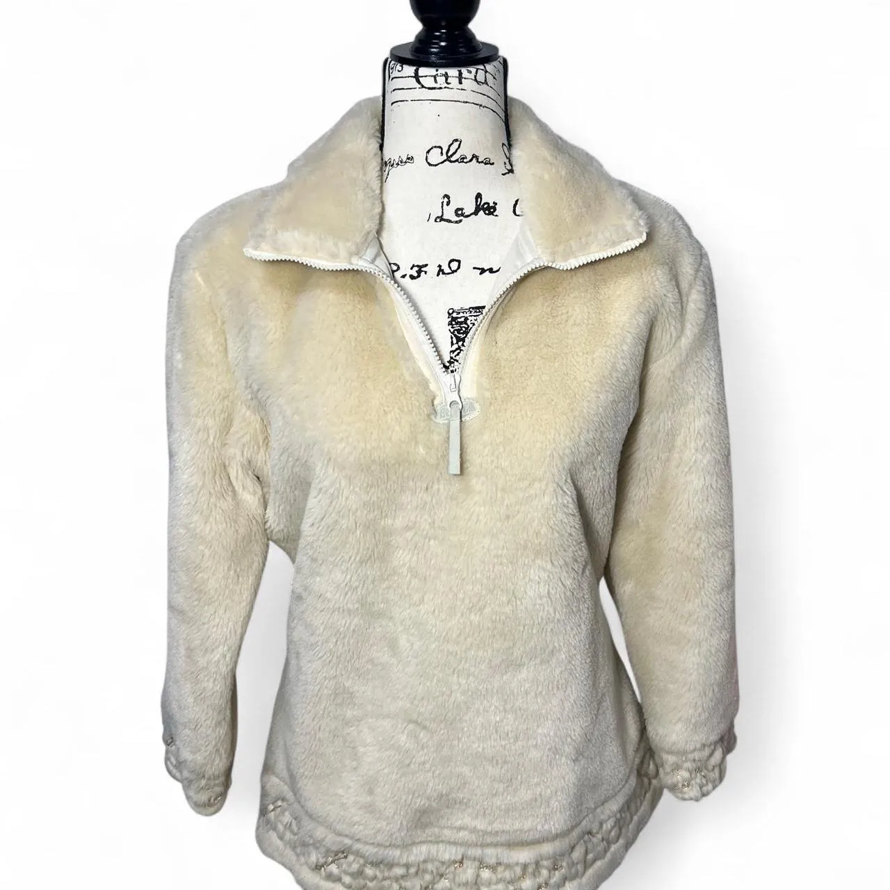 Vintage Tecnica Faux Fur Embroidered Pullover Jacket, photo 1 of 6