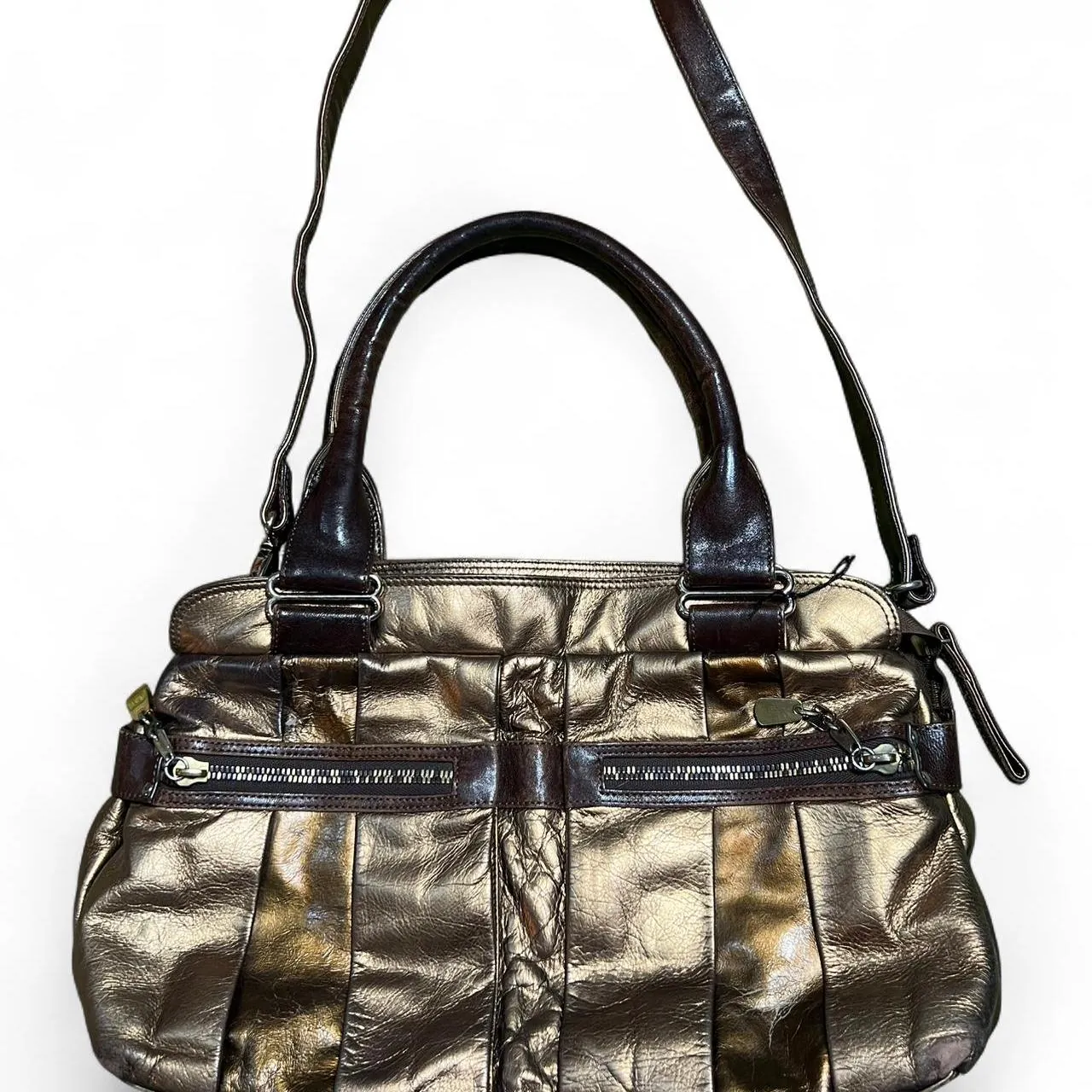 Vintage Chloé Bronze Leather Two Way Metallic Daytripper Shoulder Bag, photo 2 of 5