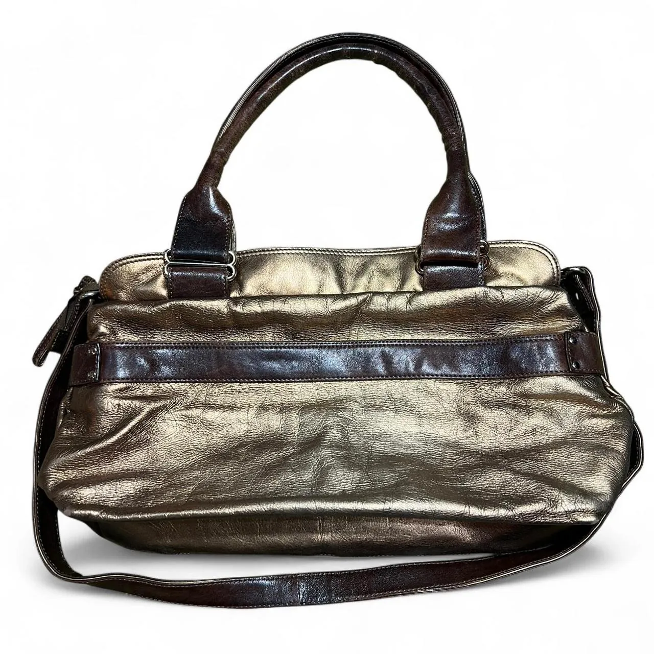 Vintage Chloé Bronze Leather Two Way Metallic Daytripper Shoulder Bag, photo 4 of 5