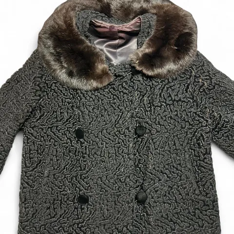 Vintage Fredrick & Nelson Black Lamb Wool and Mink Coat Jacket