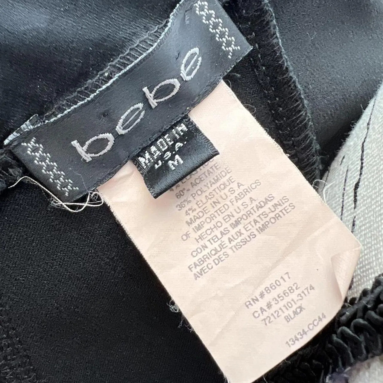 Rare Vintage Bebe Black Satin Strapless Tube Dress with Hourglass Lining, photo 5 of 5