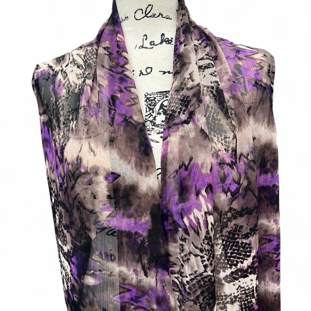 Vintage Purple Print Mesh Open Cardigan, photo 2 of 3