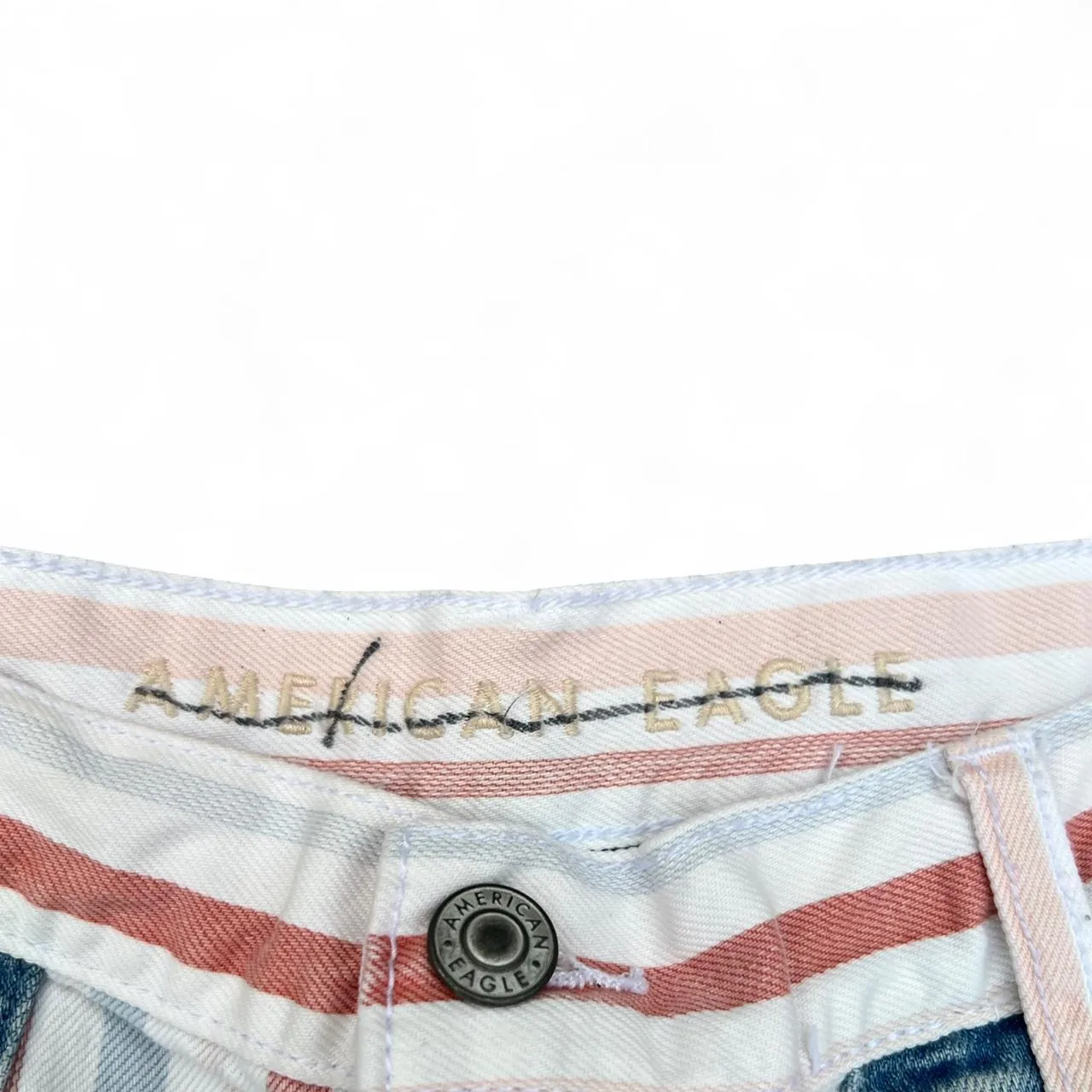 American Eagle Striped Denim Mom Shorts, photo 2 of 4