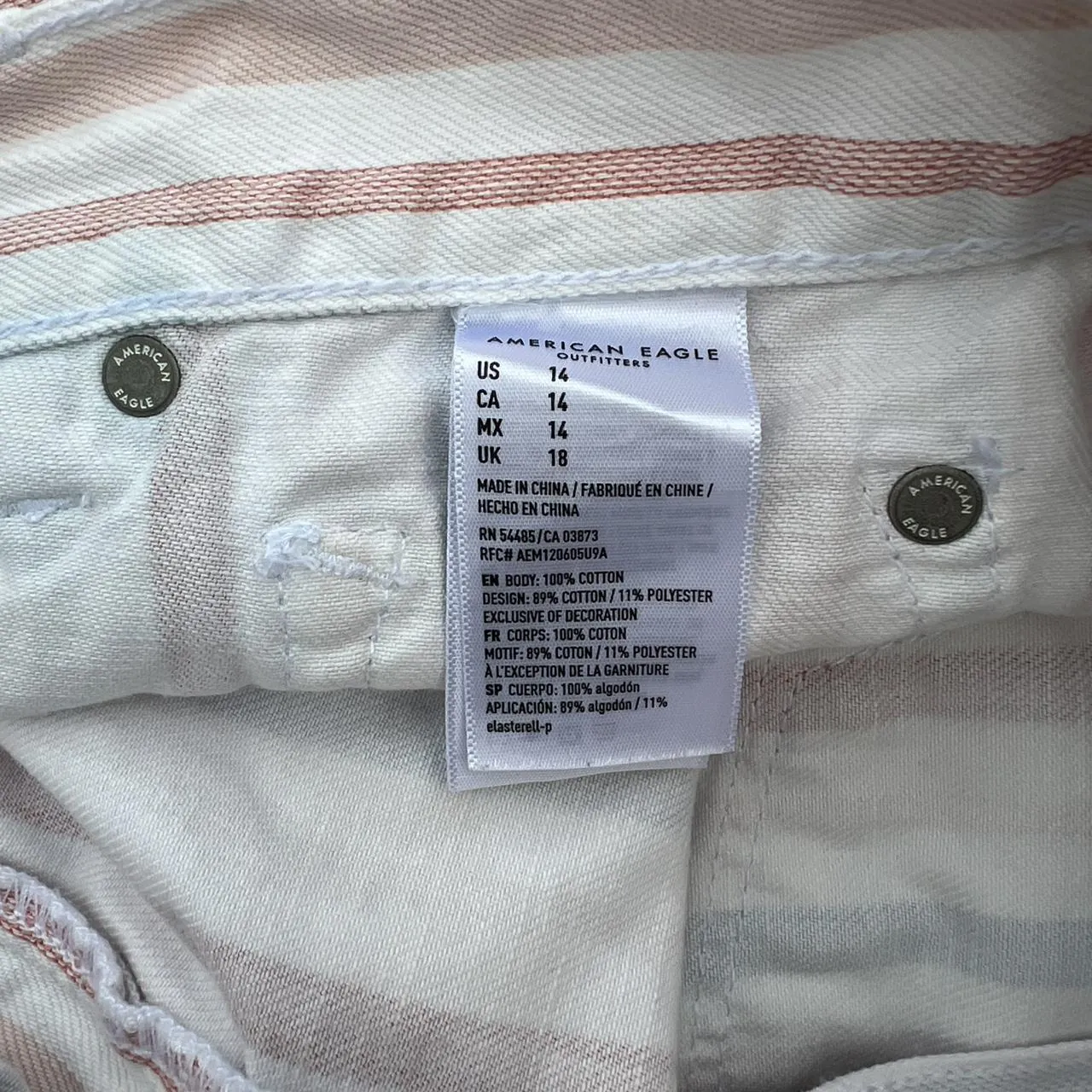 American Eagle Striped Denim Mom Shorts, photo 4 of 4