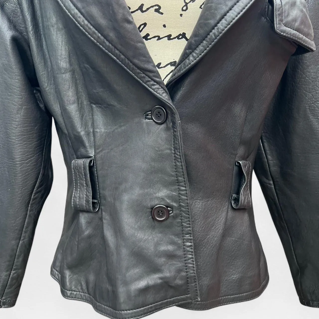 Vintage Siena Studio Black Leather Jacket, photo 2 of 7