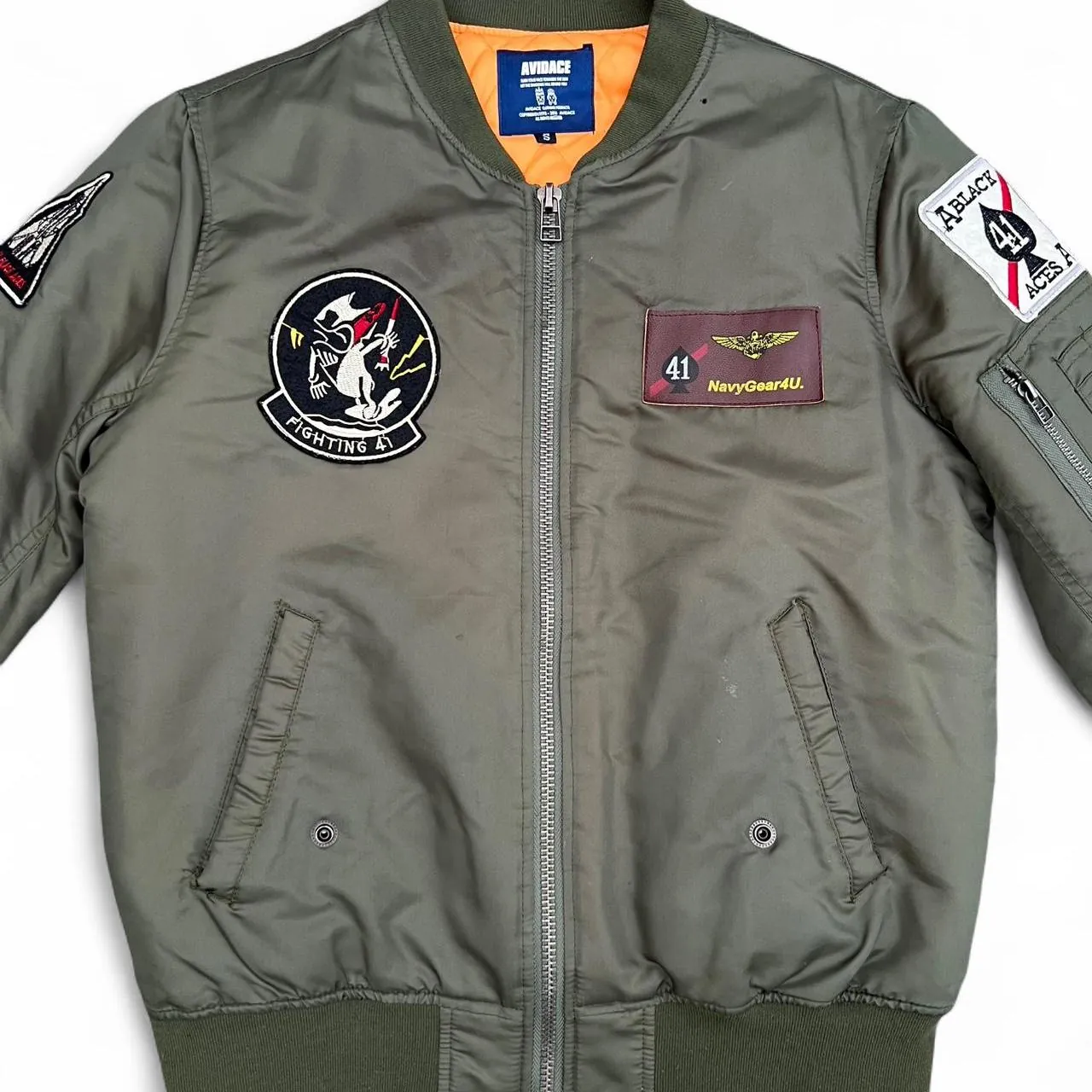 Avidace L-2B Navy Patch Flight Bomber Jacket, photo 1 of 8