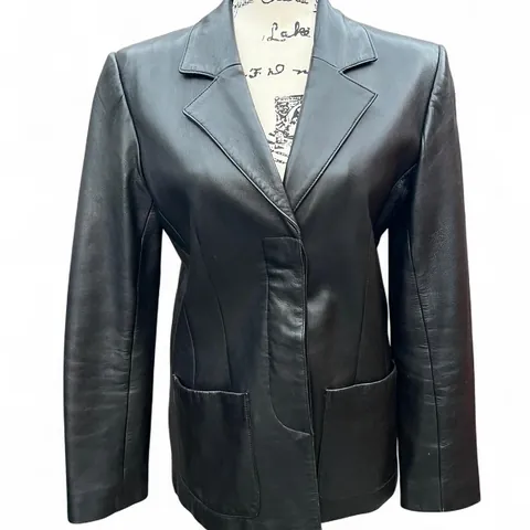 Vintage Margaret Godfrey Black Leather Blazer Jacket