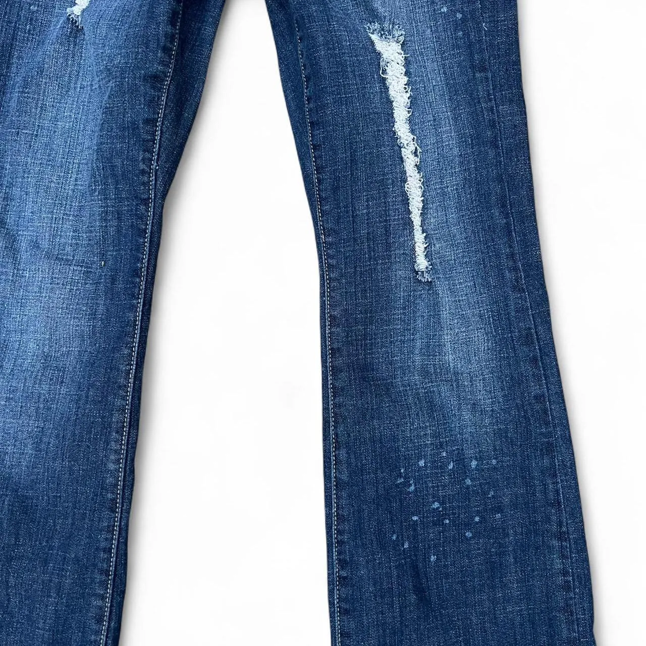 Vintage Vanilla Star Distressed Paint Splatter Low Rise Jeans, photo 3 of 6