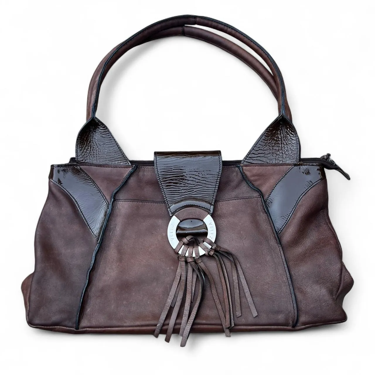 Vintage Velez Brown Fringe Boho Shoulder Bag, photo 1 of 5