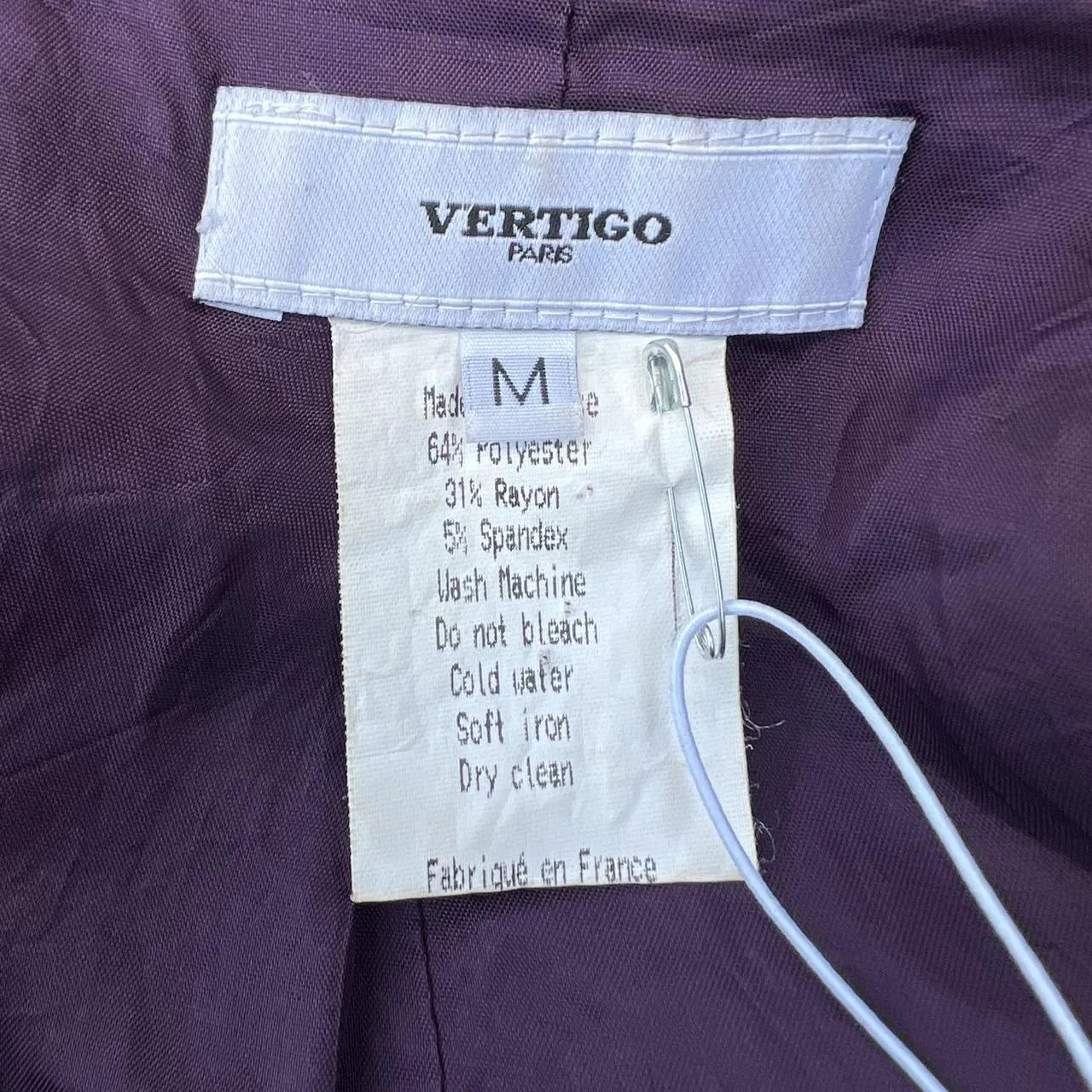 Vintage Vertigo Paris Purple Blazer Jacket, photo 6 of 6